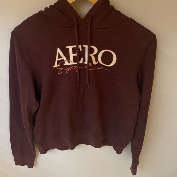 Aeropostale Maroon Hoodie with White Logo - Picture 1 of 2